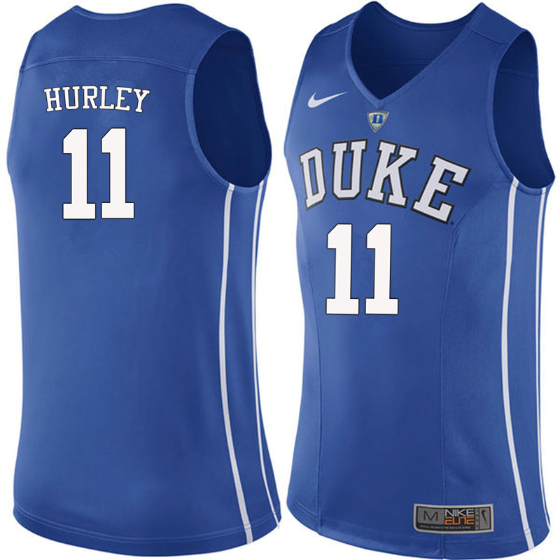Men #11 Bobby Hurley Duke Blue Devils College Basketball Jerseys-Blue